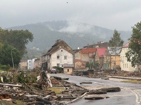 Dzień po powodzi w Lądku Zdroju