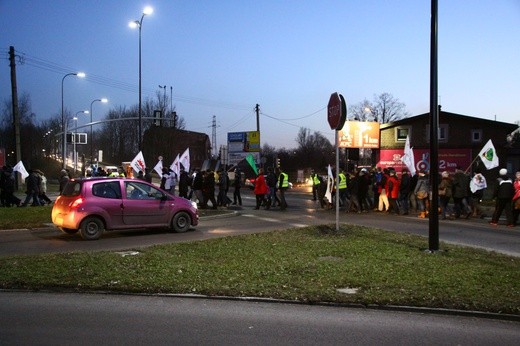 Blokada drogi w Gliwicach