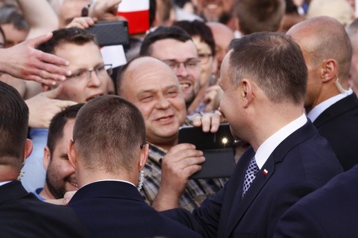Prezydent Andrzej Duda na Placu Krakowskim
