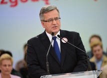 Bronisław Komorowski w czasie spotkania wyborczego w 2015 r.
