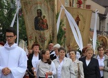 Powitanie obrazu Matki Bożej Częstochowskiej na przasnyskim rynku