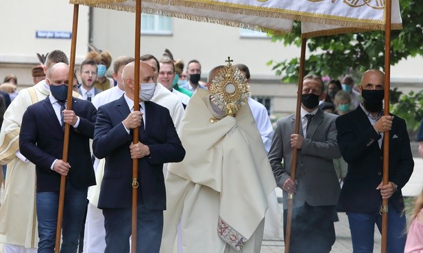 Procesje Bożego Ciała na terenach przykościelnych z zachowaniem zasad sanitarnych